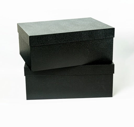 Rectangle leather black boxes